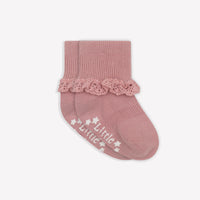 Frilly Non-Slip Stay-On Baby and Toddler Socks - Orchid