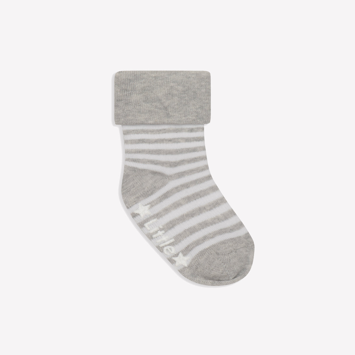 Non-Slip Stay on Baby and Toddler Socks - Grey & White Stripe