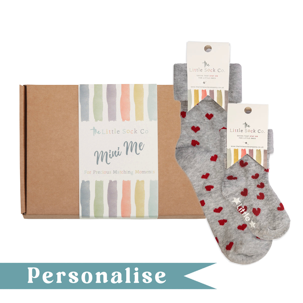 Hart 🤍  Personalised Mini Me Matching Adult and Child Family Socks Gift Set  - The Perfect Personalised Valentines or Mother's Day Gift