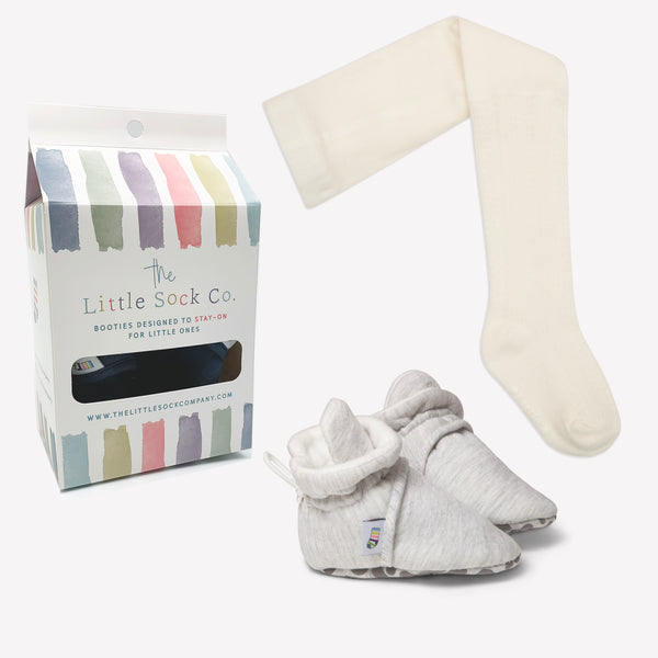 Stay-on Booties + Non-slip Tights Bundle | Grey