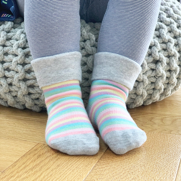 Non-Slip Stay on Baby and Toddler Socks - 5 Pack in Rosey &amp; Pink