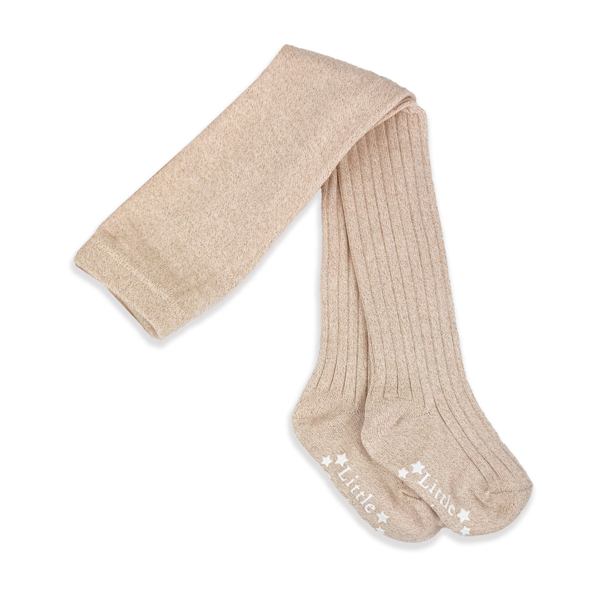 Super Soft Non-Slip Ribbed Tights in Gold Sparkle