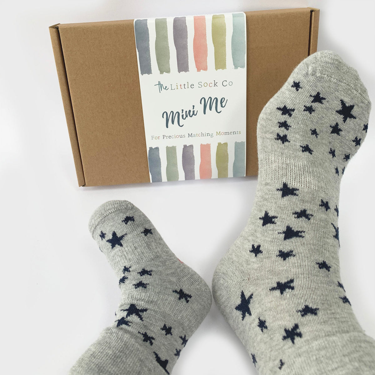 Personalised Mini Me Matching Adult and Child Family Socks Gift Set in Stars ⭐️ - The Perfect Personalised Gift for Birthdays or Grandparents Day
