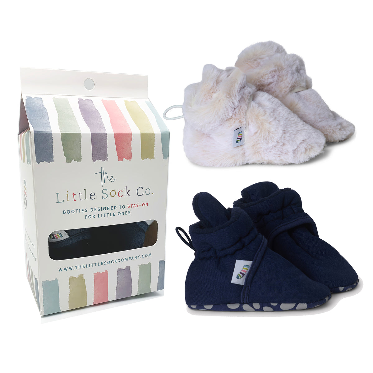 2 Pack of Stay-on, Non-Slip Booties - Mix 'n' Match Colours