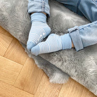 Newborn Starter Set - Stay-on baby socks + Leggings - Blue