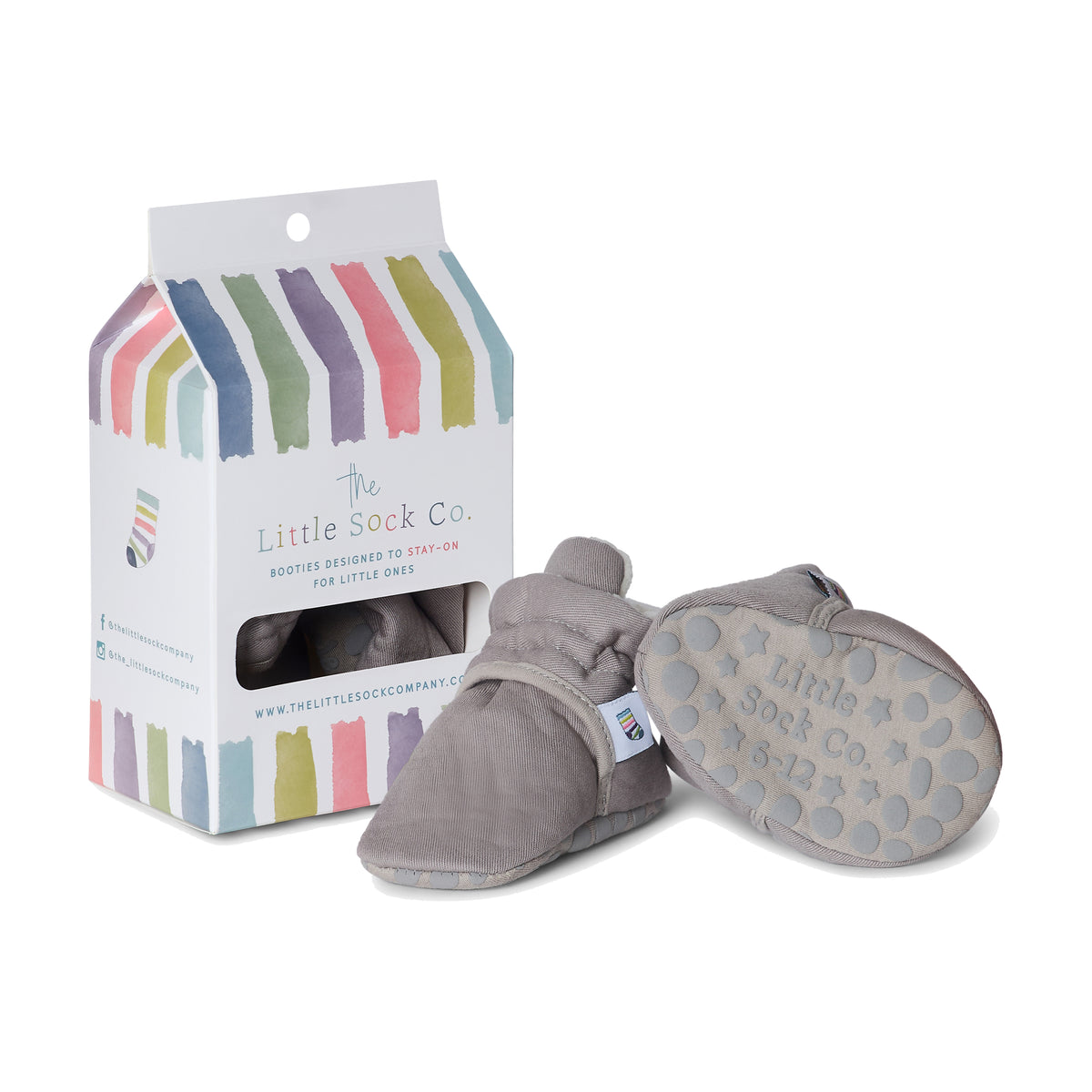 Linen Stay-on Baby and Toddler Booties | Pebble