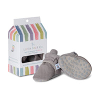 Linen Stay-on Baby and Toddler Booties | Pebble