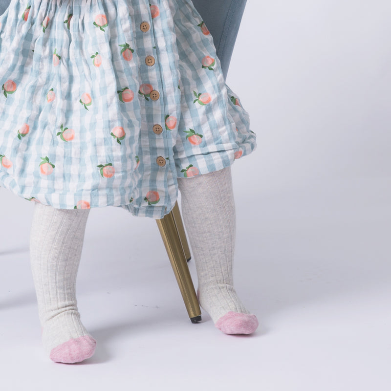 Non-Slip Ribbed Baby & Toddler Tights | Grey Marl