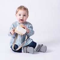 Stay-on, Non-Slip Booties - Perfect pram Slipper and Baby Carrier boot - Slate Cotton