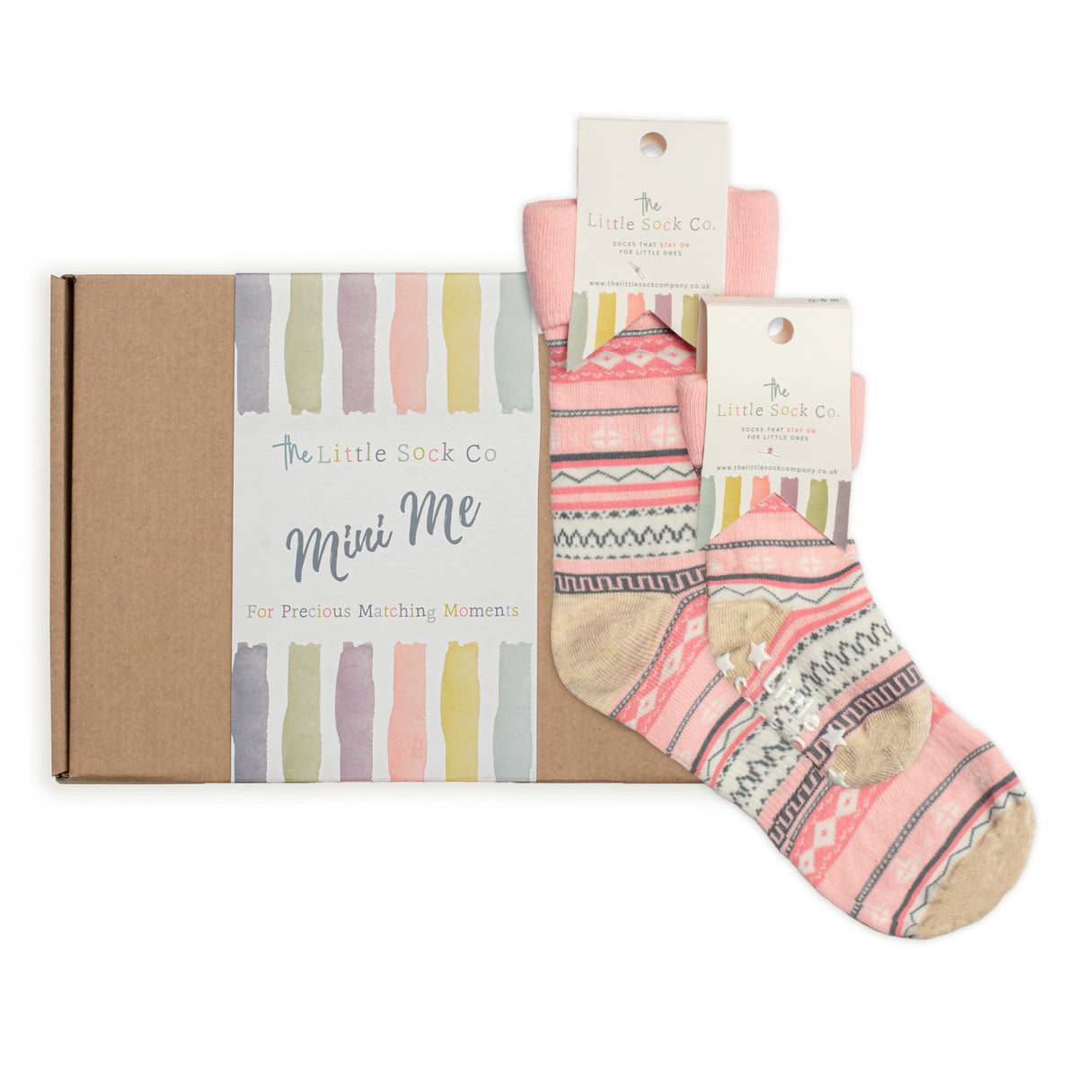 Original Mini + Me Parent & Child Matching Sock Gift Set | Pink Nordic