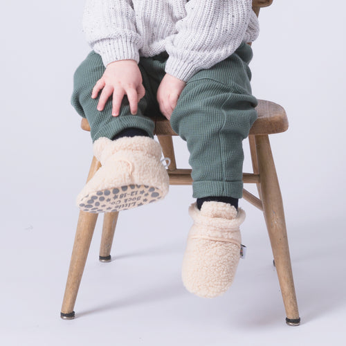 Non-Slip, Stay-on Bootie Bundle + Stay-on Socks + Cable Knit Leggings - Sherpa