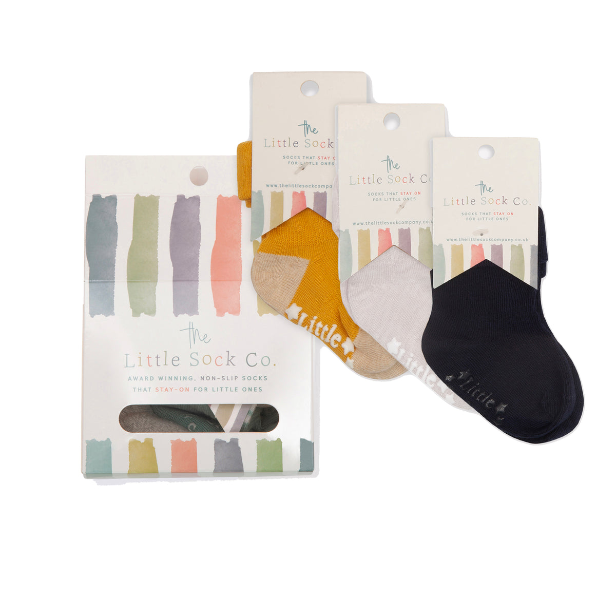 Gift Box of Socks - 3 Pairs of Original Non-Slip Stay-on Socks