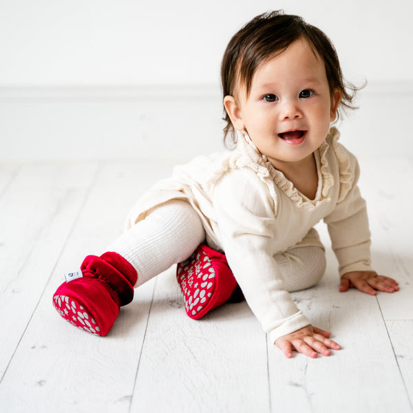 Bundle of Crimson Red Stay-on, Non-Slip Booties & Cosy Non-slip Tights