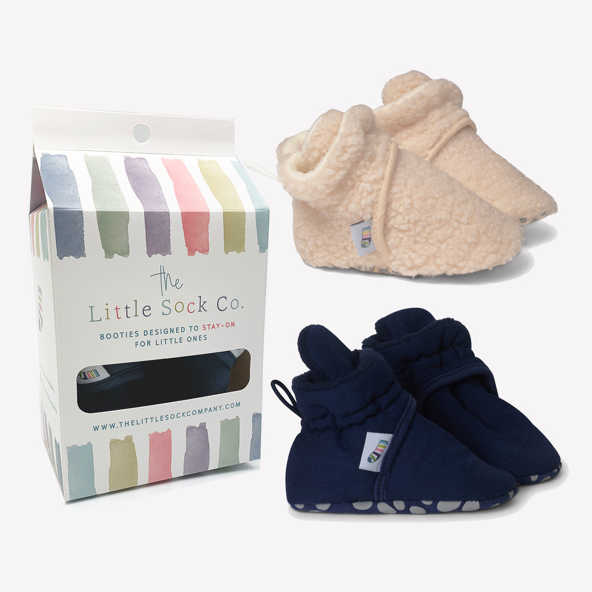 2 Pack of Stay-on, Non-Slip Booties - Mix 'n' Match Colours