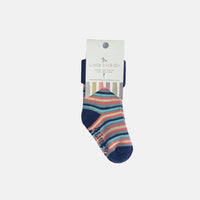 Non-Slip Stay On Baby and Toddler Socks - in Smarty Stripe