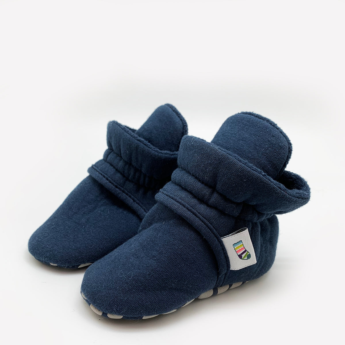 Stay-on, Non-Slip Bootie - Perfect pram Slipper or Baby Carrier boot - Navy
