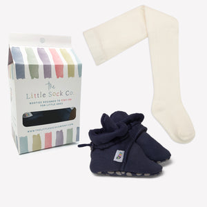 Bundle of Navy Stay-on, Non-Slip Booties & Cosy Non-slip Tights