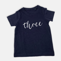 Milestone THREE T-shirt - The Perfect Birthday outfit for a THREE year old