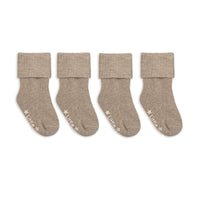 Cosy Non-Slip Stay-On Baby & Toddler Socks | Hazel | 4 Pack