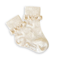 Frilly Non-Slip Stay-on Baby and Toddler Socks - 5 Pack in Oat, Orchid and Pink Lemonade