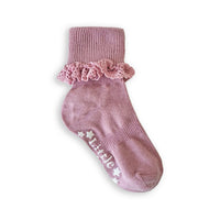 Frilly Non-Slip Stay-On Baby and Toddler Socks - Orchid