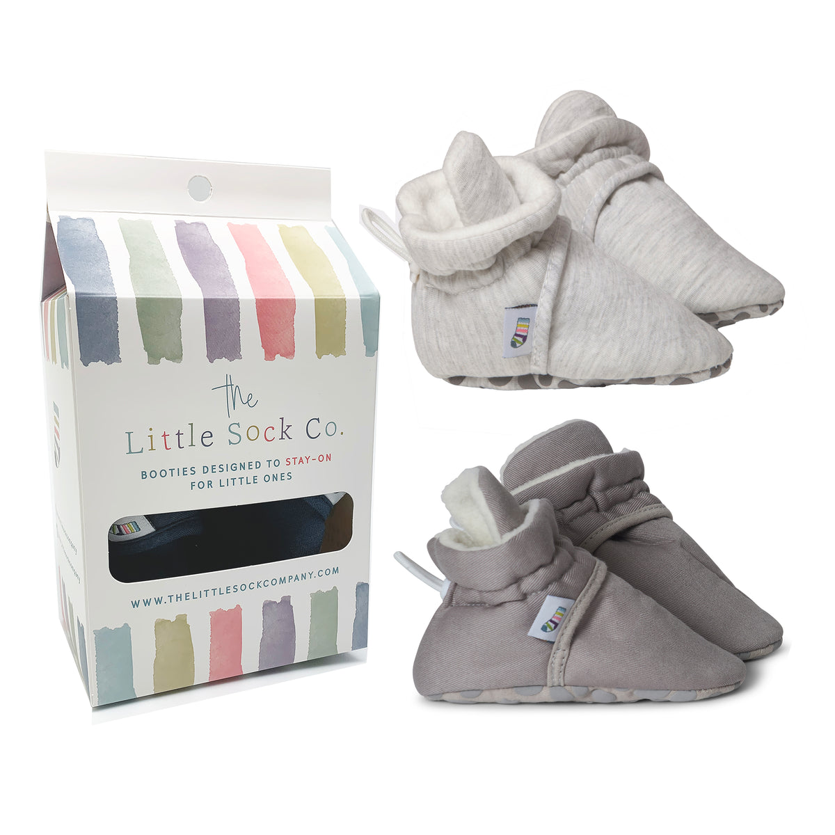 2 Pack of Stay-on, Non-Slip Booties - Mix 'n' Match Colours