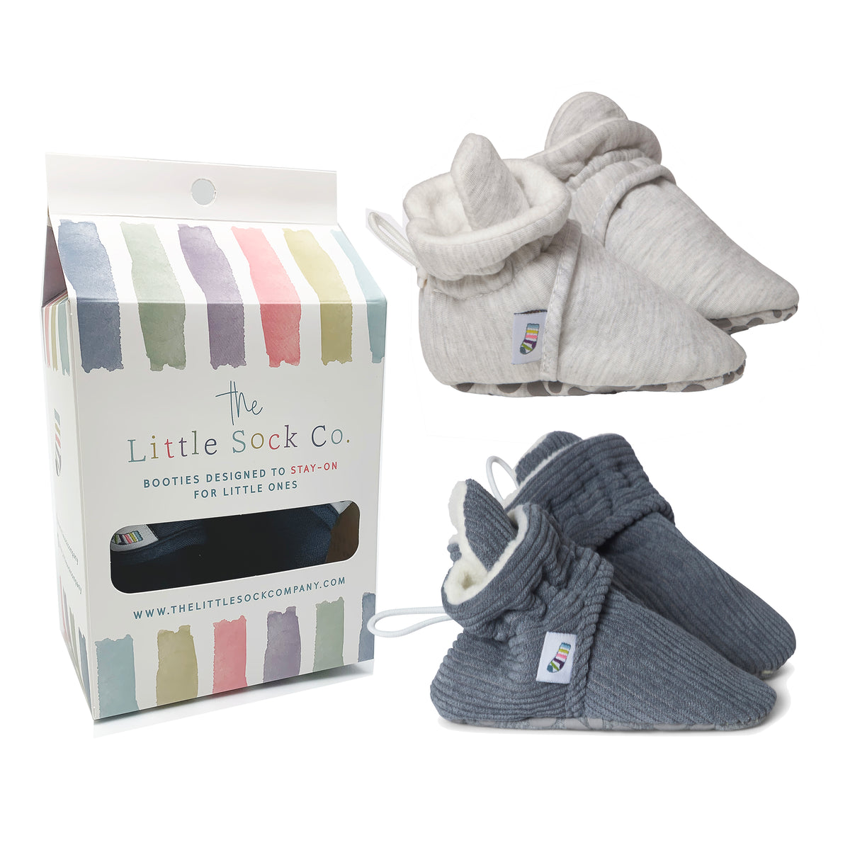 2 Pack of Stay-on, Non-Slip Booties - Mix 'n' Match Colours