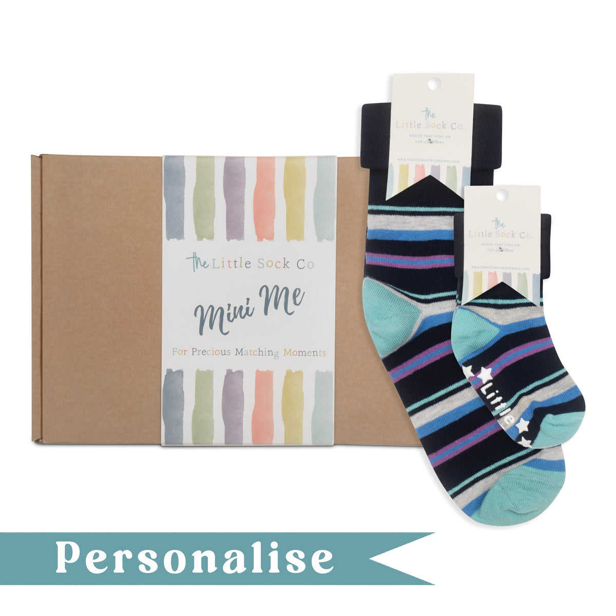 Sydney Personalised Mini Me Matching Adult and Child Family Socks Gift Set  - The Perfect Personalised Father's or Mother's Day Gift