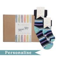 Sydney Personalised Mini Me Matching Adult and Child Family Socks Gift Set  - The Perfect Personalised Father's or Mother's Day Gift