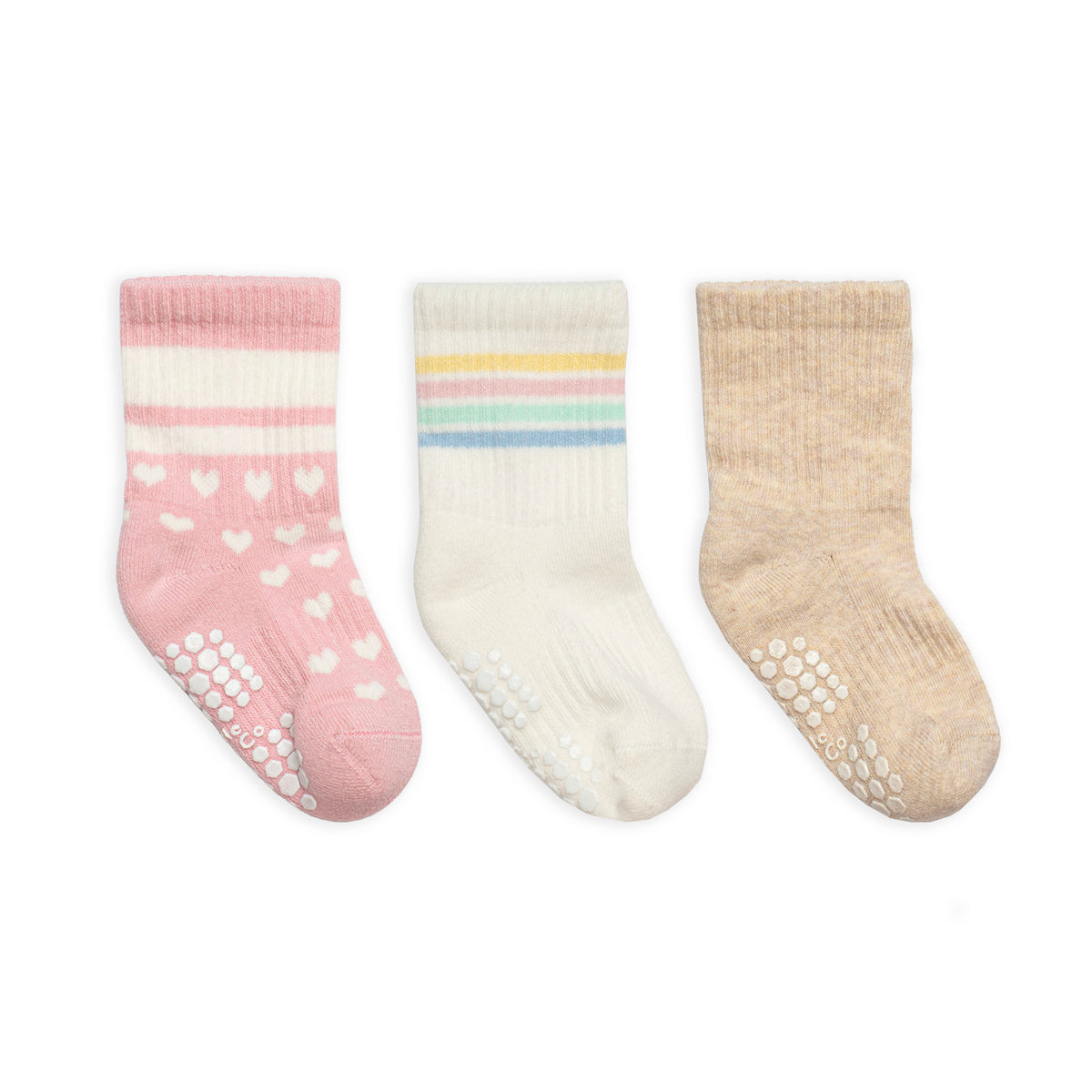 Non-Slip Stay-on Sporty Sock | Pink | 3 pack