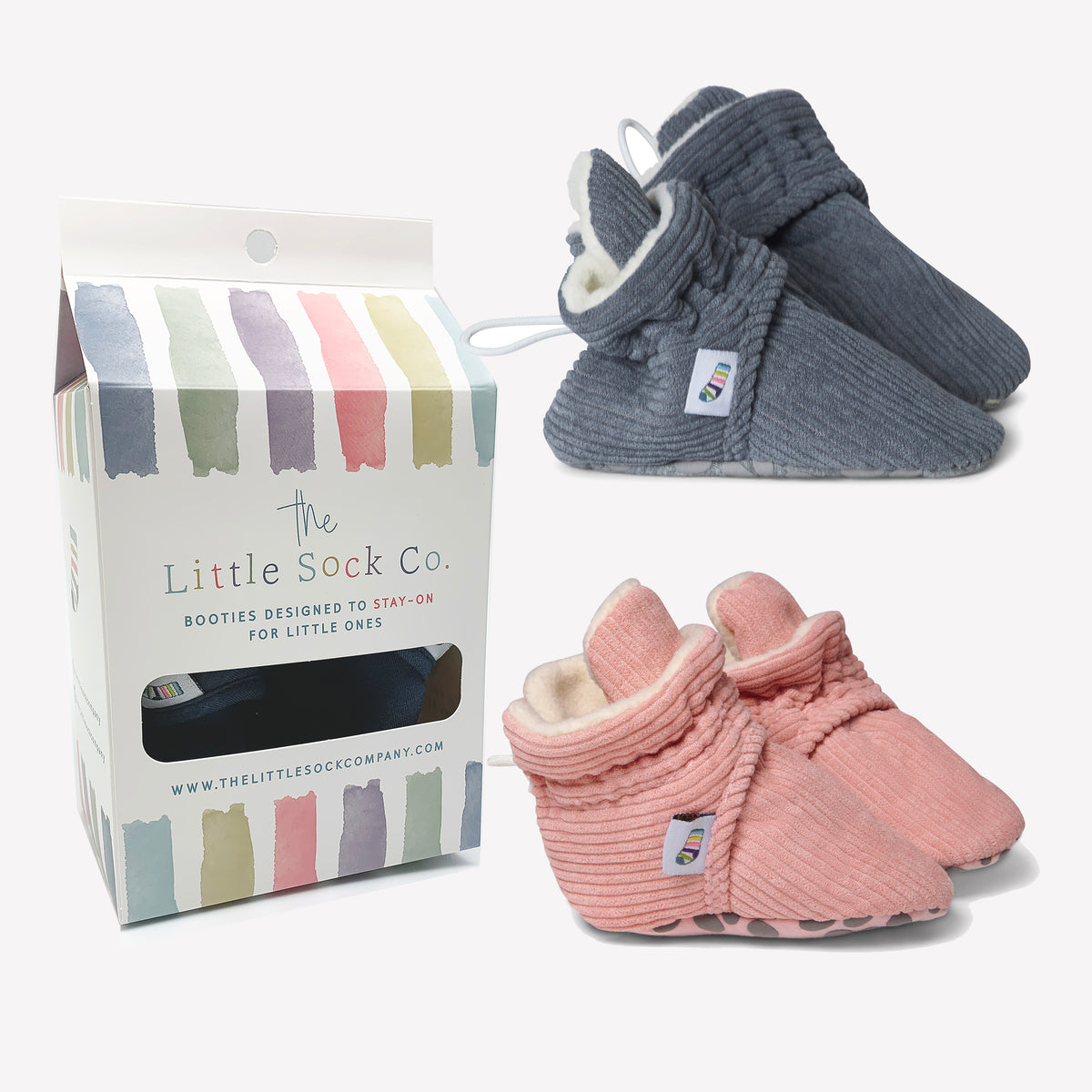 2 Pack of Stay-on, Non-Slip Booties - Mix 'n' Match Colours