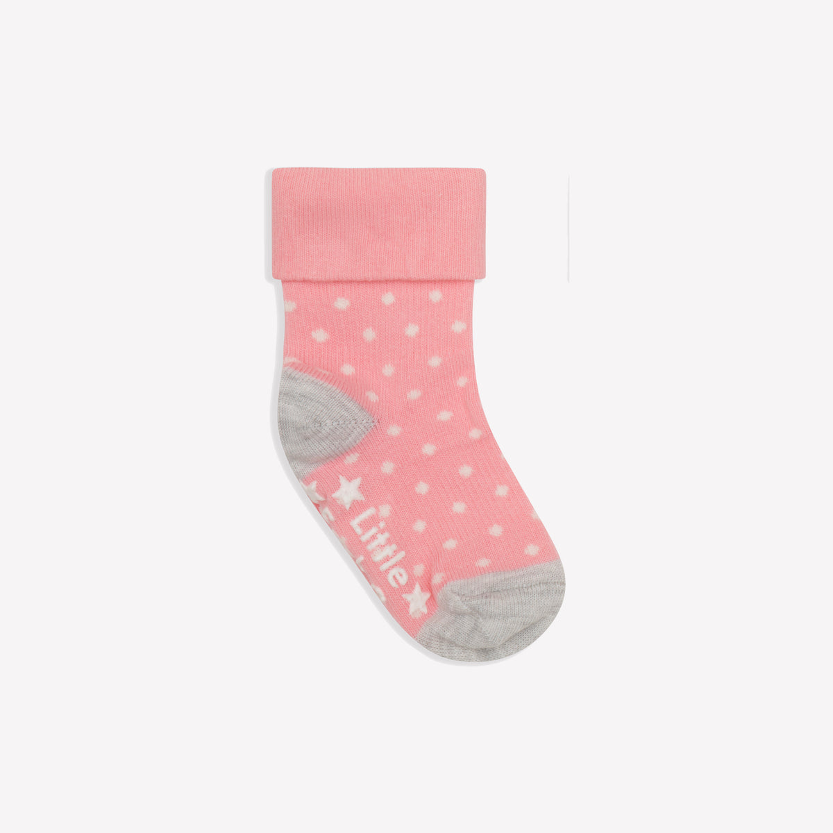 Non-Slip Stay on Baby and Toddler Socks - Rose Pin Dot