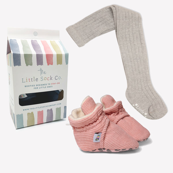 Stay-on Booties + Non-slip Tights Bundle | Rose