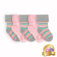Non-Slip Stay on Baby and Toddler Socks - 5 Pack in Rosey &amp; Pink