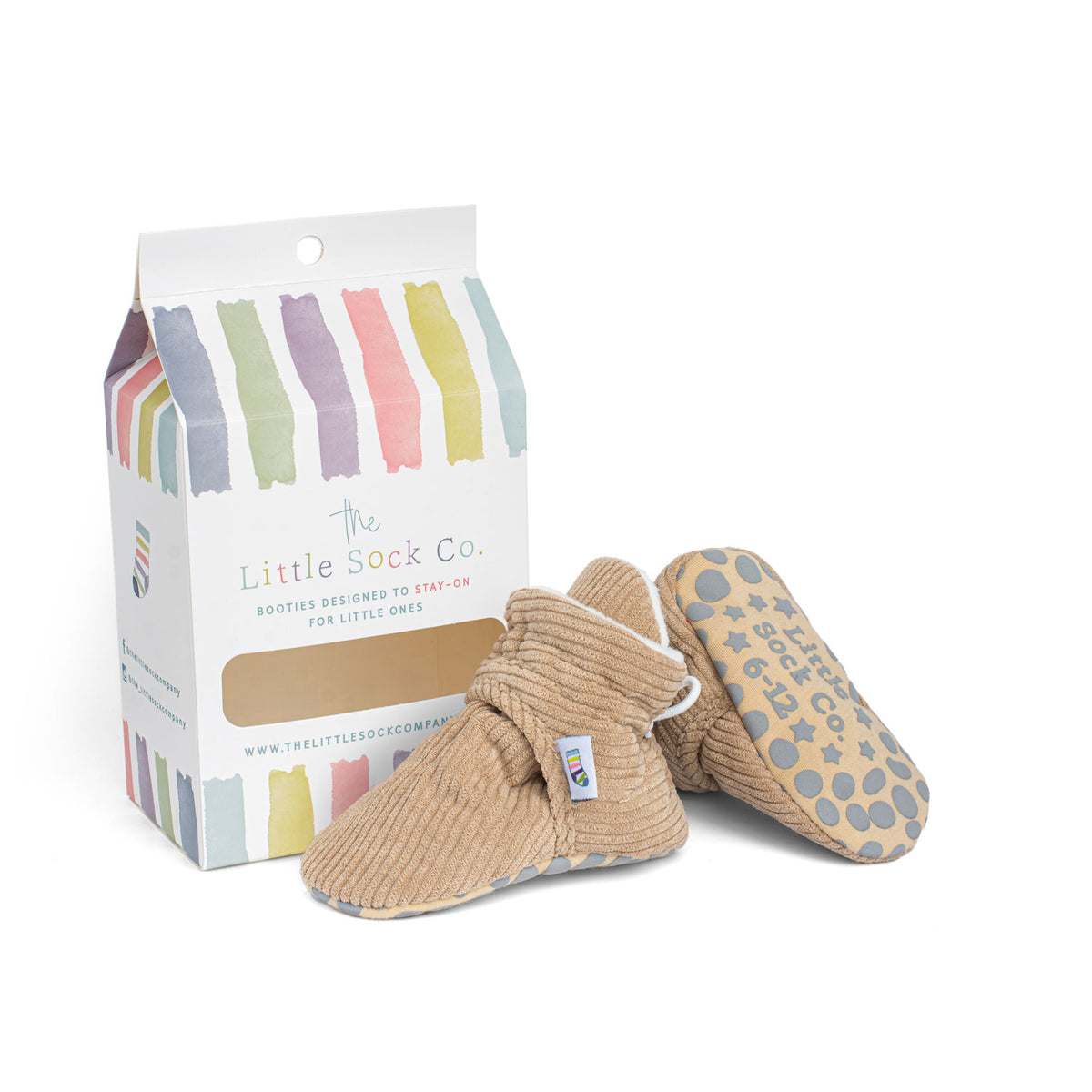 Corduroy Stay-On Baby & Toddler Booties | Caramel