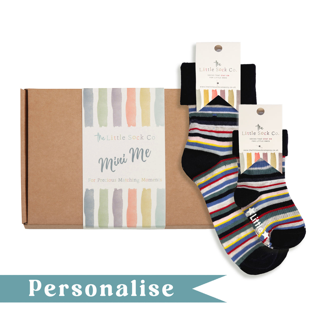 Taylor Personalised Mini Me Matching Adult and Child Family Socks Gift Set  - The Perfect Personalised Father's or Mother's Day Gift