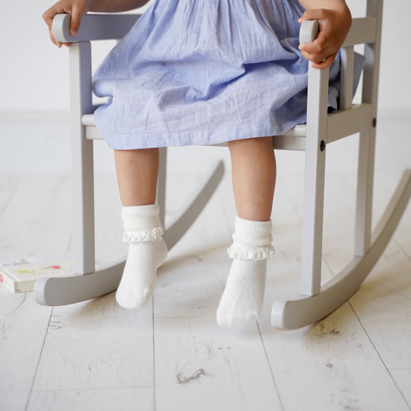 Stay-on, Non-Slip Crimson Red Velvet Booties + Frilly Sock Bundle