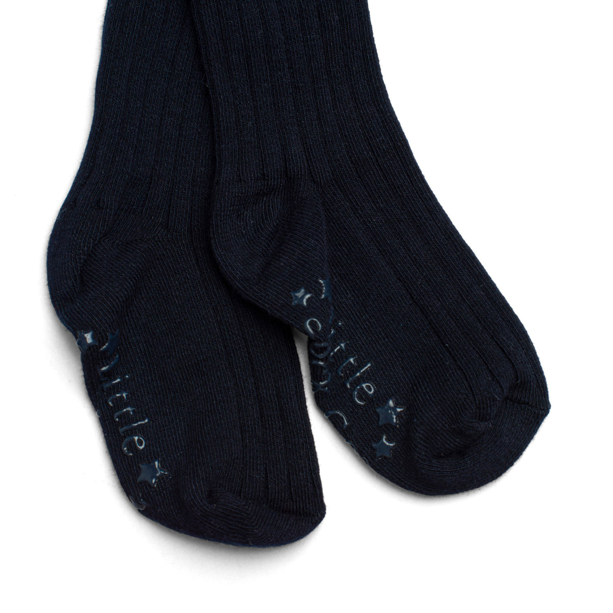 Girls’ Non-Slip Ribbed School Tights in True Navy – Ages 2–8