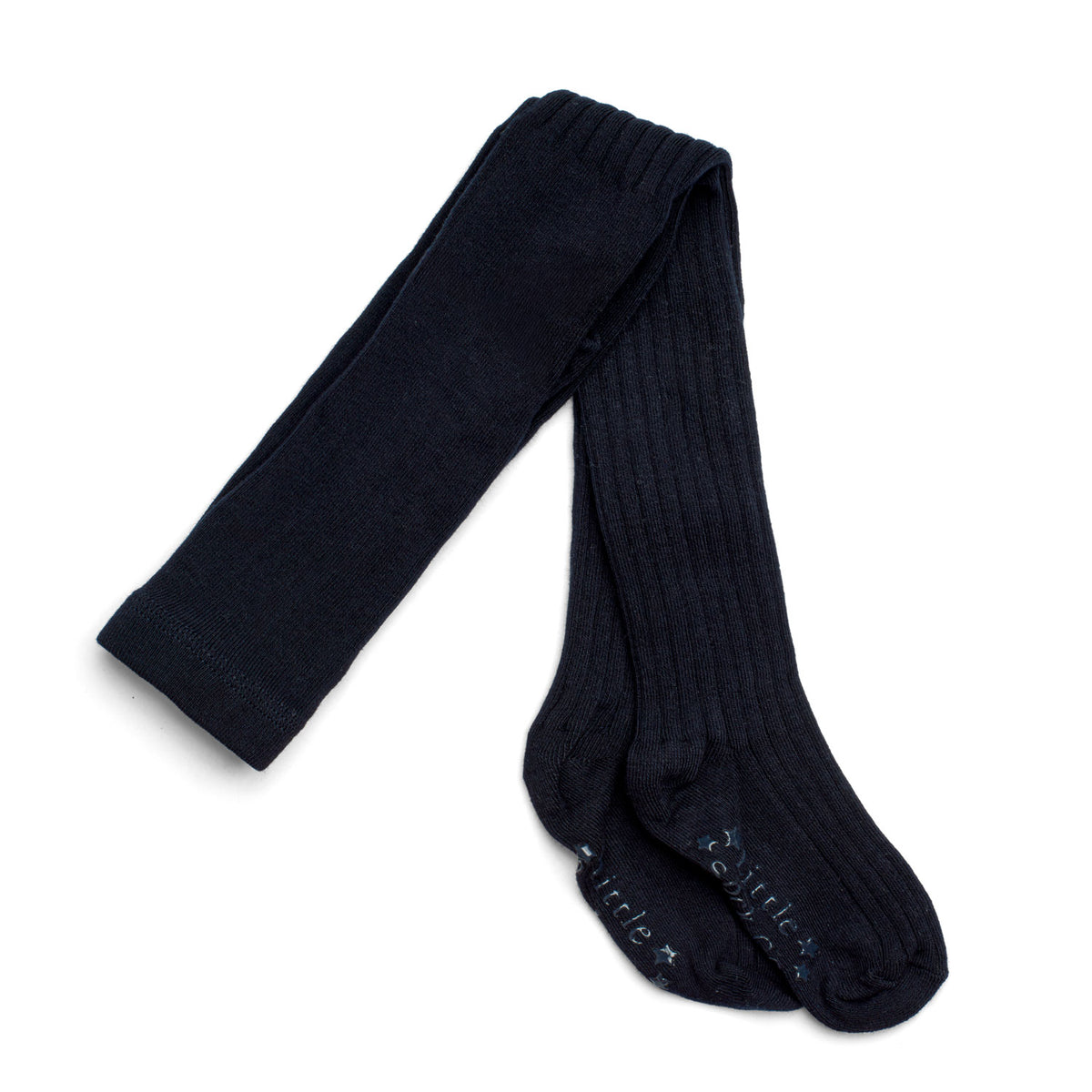 Girls’ Non-Slip Ribbed School Tights in True Navy – Ages 2–8