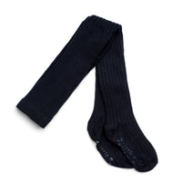 Girls’ Non-Slip Ribbed School Tights in True Navy – Ages 2–8