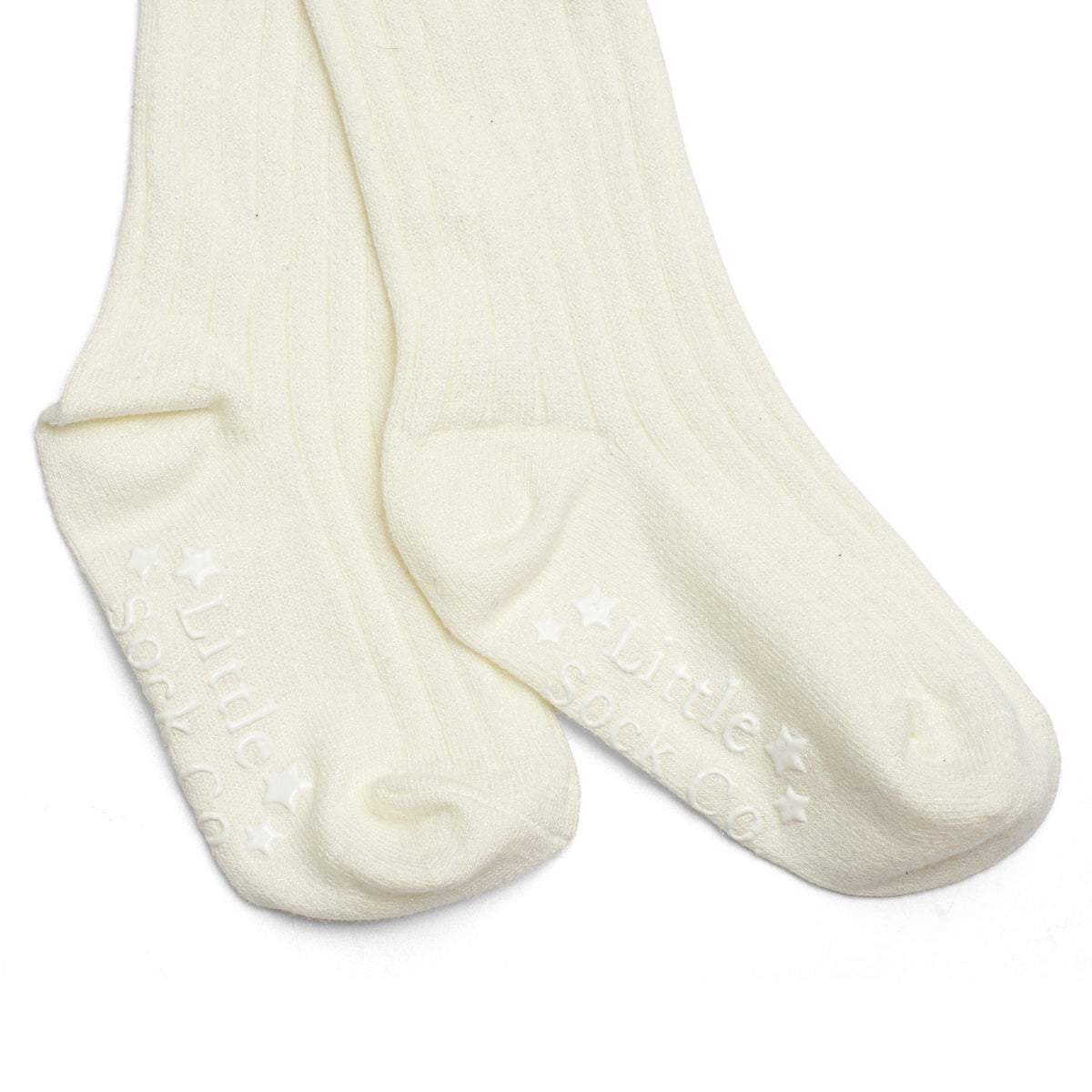 Girls’ Cream Pearlescent Non-Slip Party Tights – Ages 1–4 Years