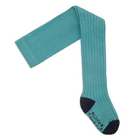 Non-Slip Ribbed Baby & Toddler Tights | Aqua