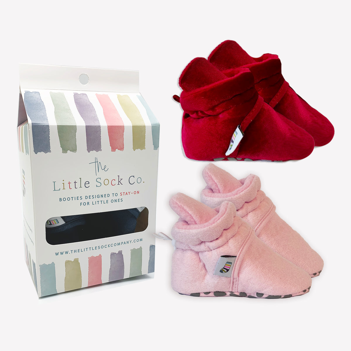 2 Pack of Stay-on, Non-Slip Booties - Mix 'n' Match Colours