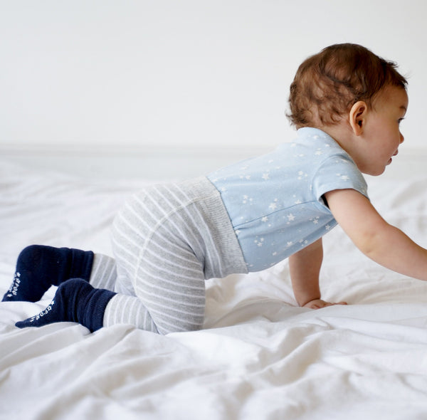 SLIM FIT - Personalised set of Multi-award winning Non-Slip Stay on Baby and Toddler Socks | Navy