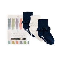 Gift Box of Socks - 3 Pairs of Frilly Non-Slip Stay-on Socks