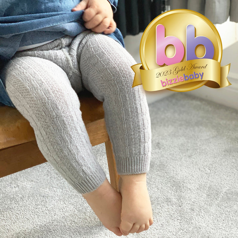Non-Slip, Stay-on Bootie Bundle + Stay-on Socks + Cable Knit Leggings - Rose Corduroy