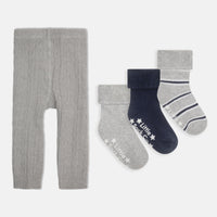 Cable Leggings & Cosy Socks Bundle - Blues