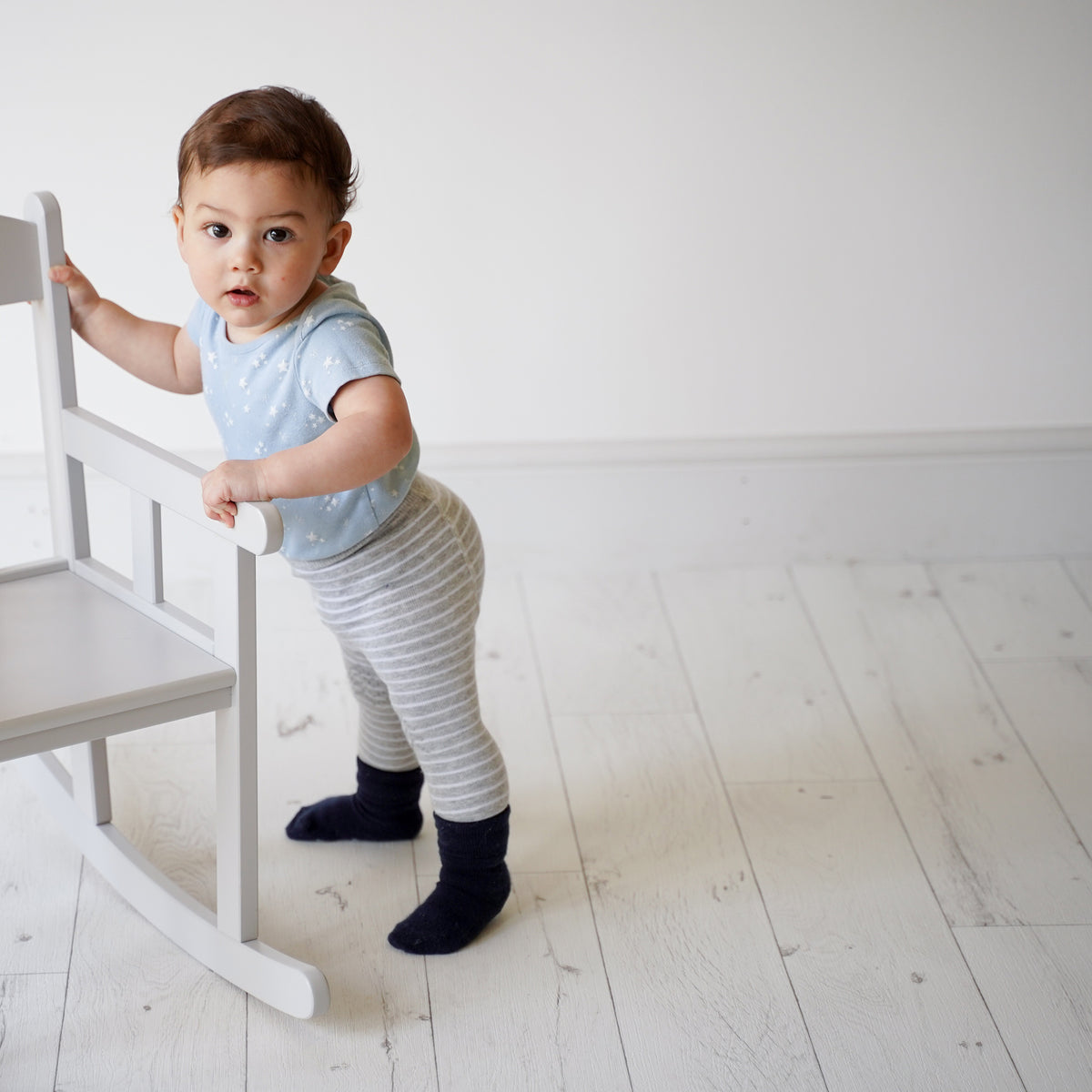 Talipes (clubfoot) Boots and Bar Socks - Non-Slip Stay on Baby and Toddler Socks - 3 Pack in Navy