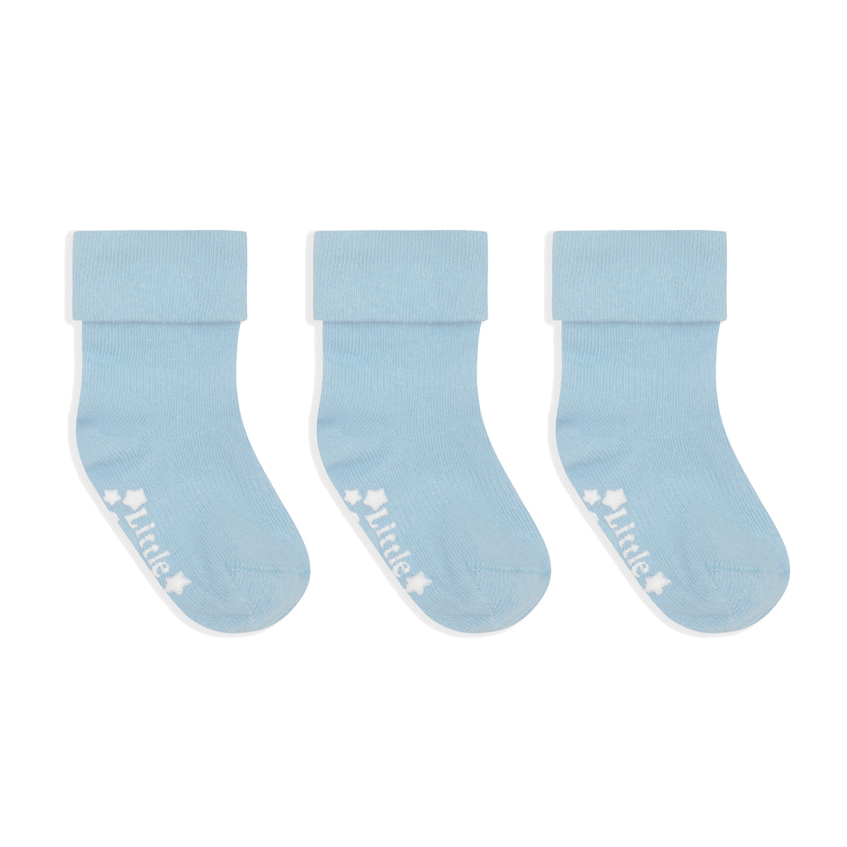 Non-Slip Stay On Baby and Toddler Socks - 3 Pack in Ocean Blue