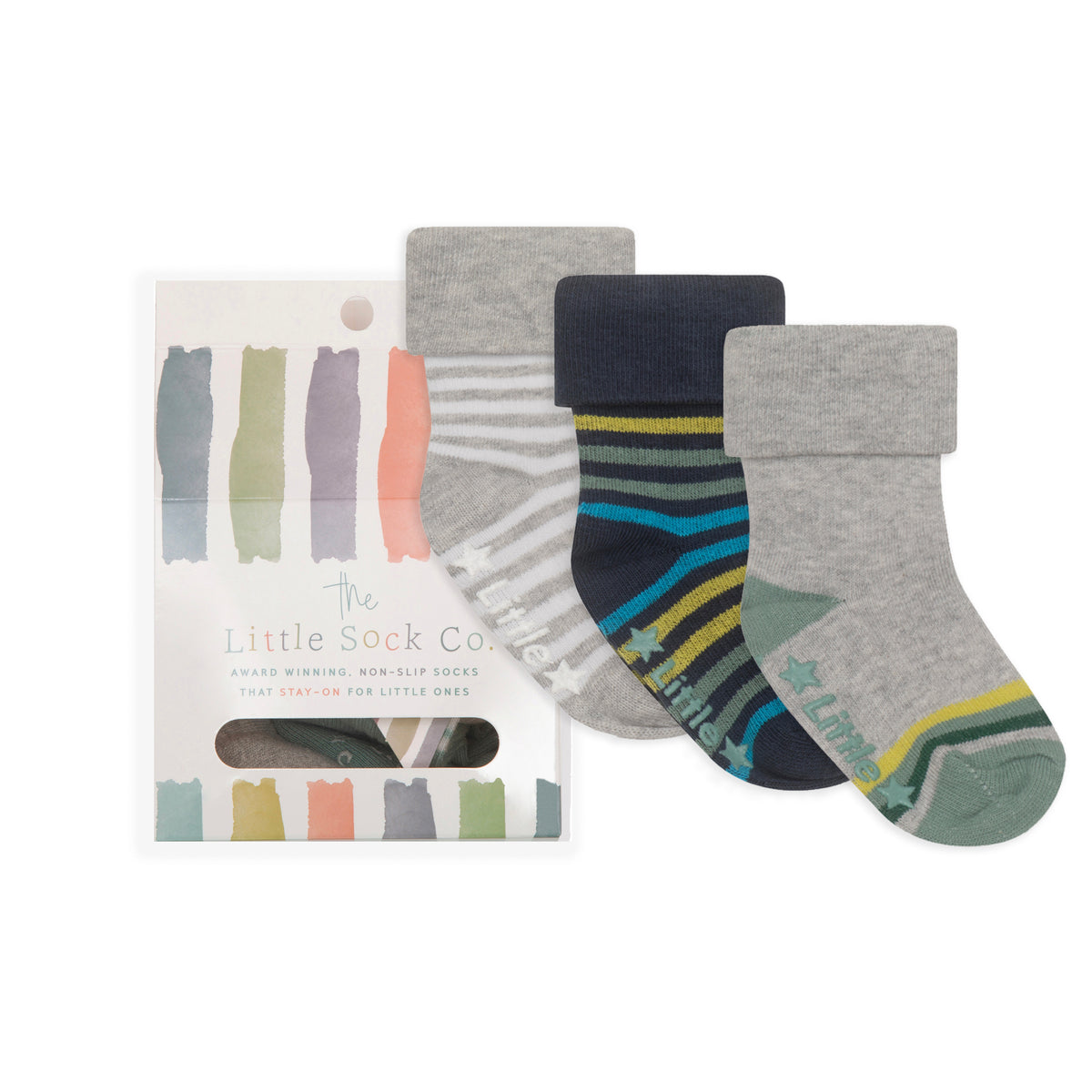 Gift Box of Socks - 3 Pairs of Original Non-Slip Stay-on Socks